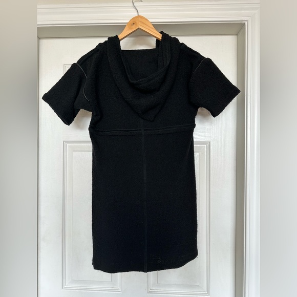 Isabel Marant black virgin wool & leather hooded dress - Picture 4 of 5